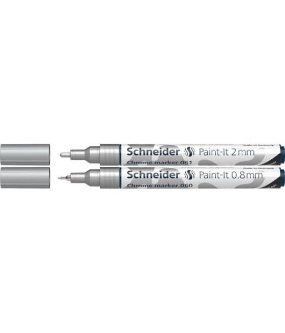 Scheider marcador metálico cromado paint-it 2 chrome 0.8mm/2mm estuche 2 ud surtido