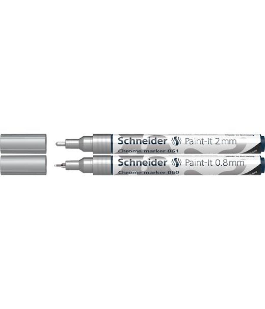 Scheider marcador metálico cromado paint-it 2 chrome 0.8mm/2mm estuche 2 ud surtido