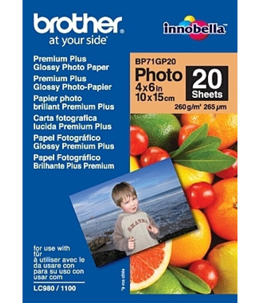 Brother BP71GP20 Premium Glossy Photo Paper papel fotográfico Blanco