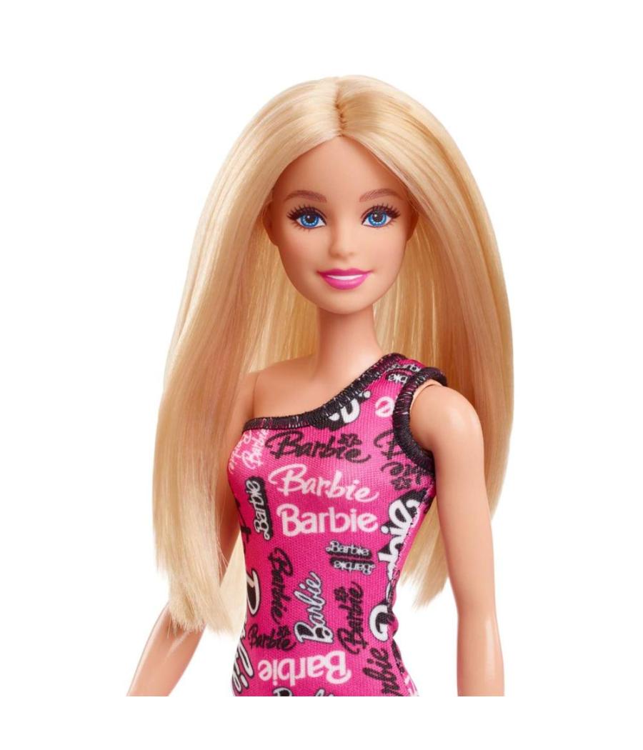 Muñeca barbie mattel 65 aniversario vestido logo