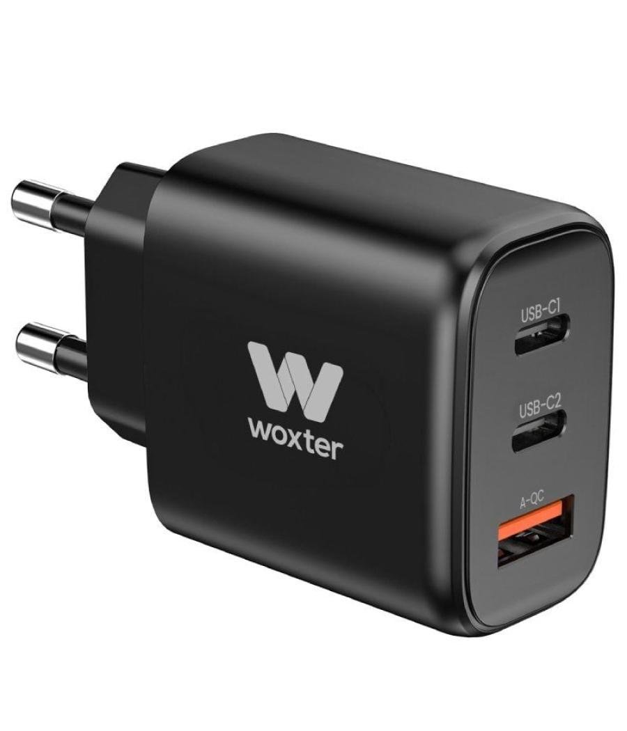 Cargador de pared woxter pe26-176/ 2xusb tipo-c + cable usb tipo-c/ 1xusb/ 65w