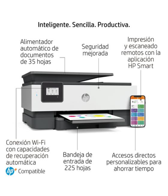 HP OfficeJet Impresora multifunción HP 8014e, Color, Impresora para Hogar, Impresión, copia, escáner, HP+; Compatible con el ser