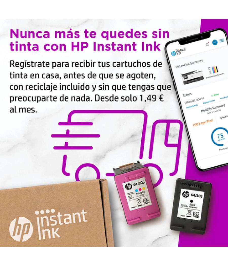 HP OfficeJet Impresora multifunción HP 8014e, Color, Impresora para Hogar, Impresión, copia, escáner, HP+; Compatible con el ser