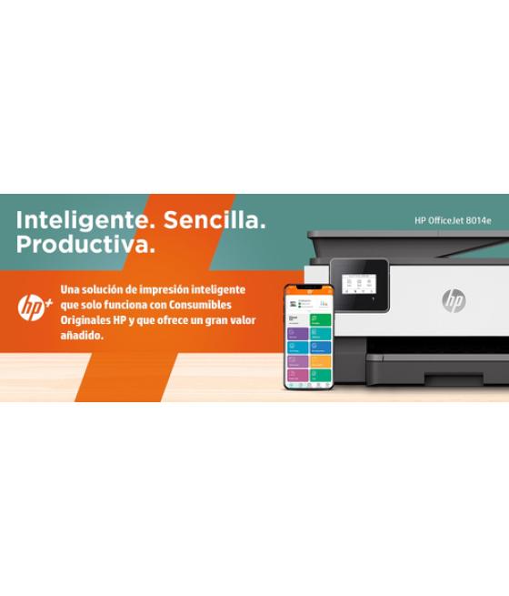 HP OfficeJet Impresora multifunción HP 8014e, Color, Impresora para Hogar, Impresión, copia, escáner, HP+; Compatible con el ser