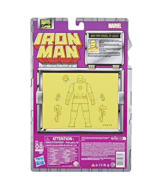 Figura hasbro marvel legends series iron man (model 01 - gold)