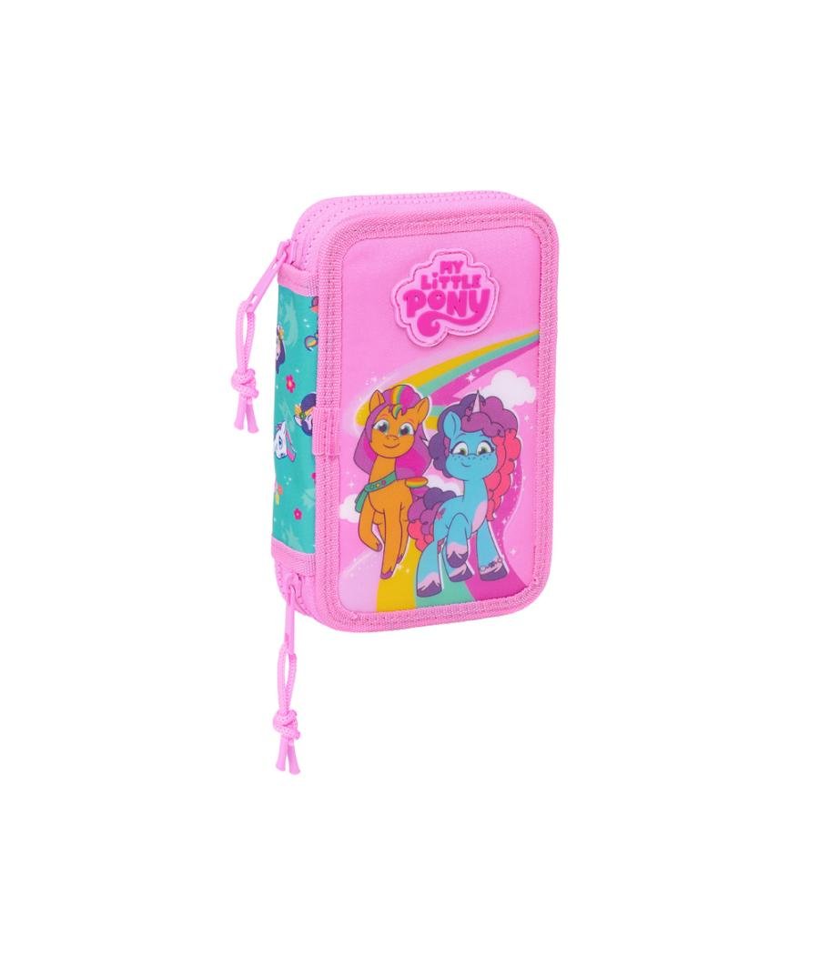 Plumier escolar safta doble pequeño 28 piezas my little pony magic 195x125x40 mm