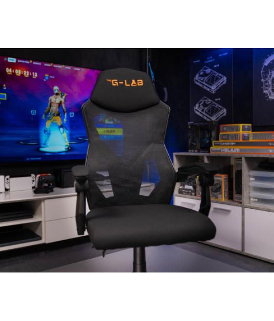 The g-lab ks-rhodium-a silla para videojuegos silla para videojuegos universal asiento acolchado negro