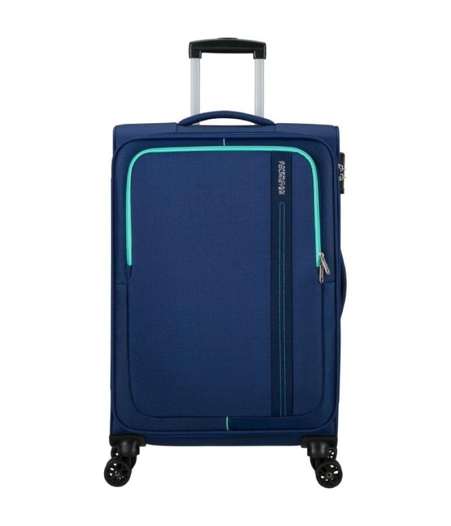 Maleta de cabina american tourister sea seeker spinner 68cm/ 68x43x25cm/ 4 ruedas/ marino combate