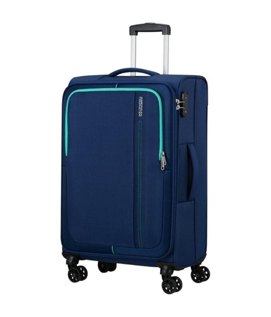 Maleta de cabina american tourister sea seeker spinner 68cm/ 68x43x25cm/ 4 ruedas/ marino combate