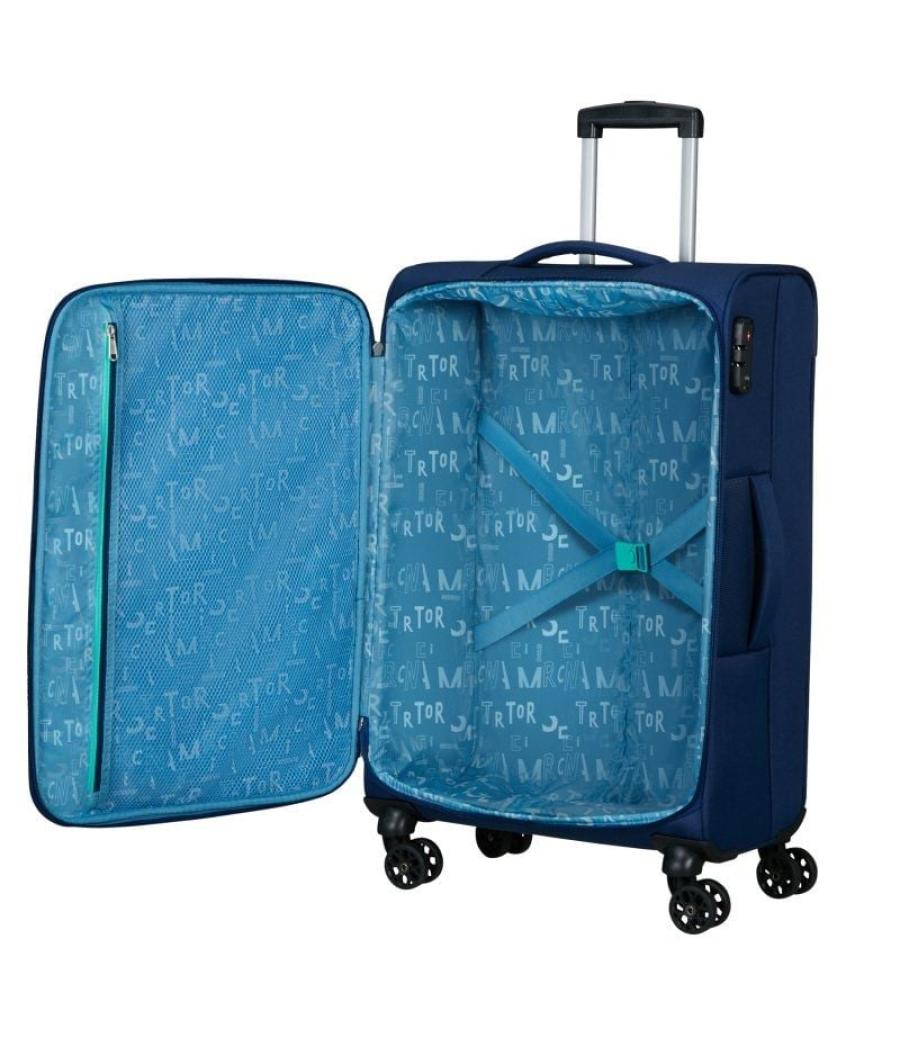 Maleta de cabina american tourister sea seeker spinner 68cm/ 68x43x25cm/ 4 ruedas/ marino combate