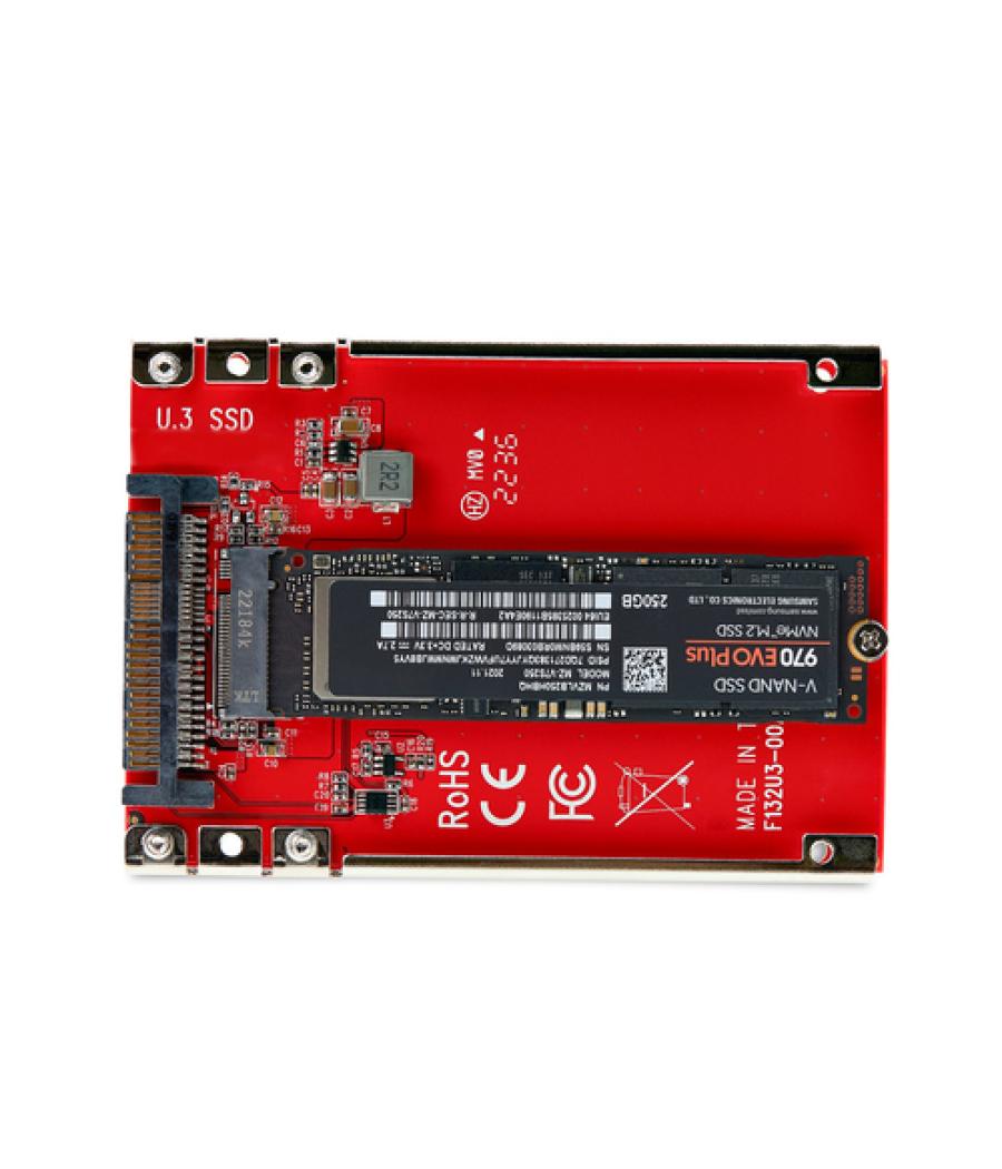 StarTech.com Adaptador M.2 a U.3 para SSDs M.2 NVMe - Conversor Adaptador de Host de Unidad M.2 PCIe a U.3 de 2,5 (SFF-TA-1001) 