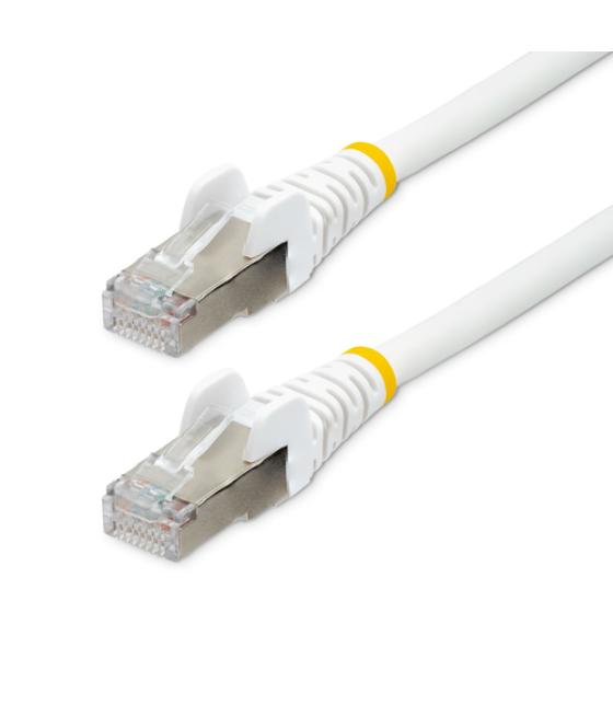 StarTech.com Cable de 1m de Red Ethernet CAT6a - Blanco - Low Smoke Zero Halogen (LSZH) - 10GbE - 500MHz - PoE++ de 100W - Snagl