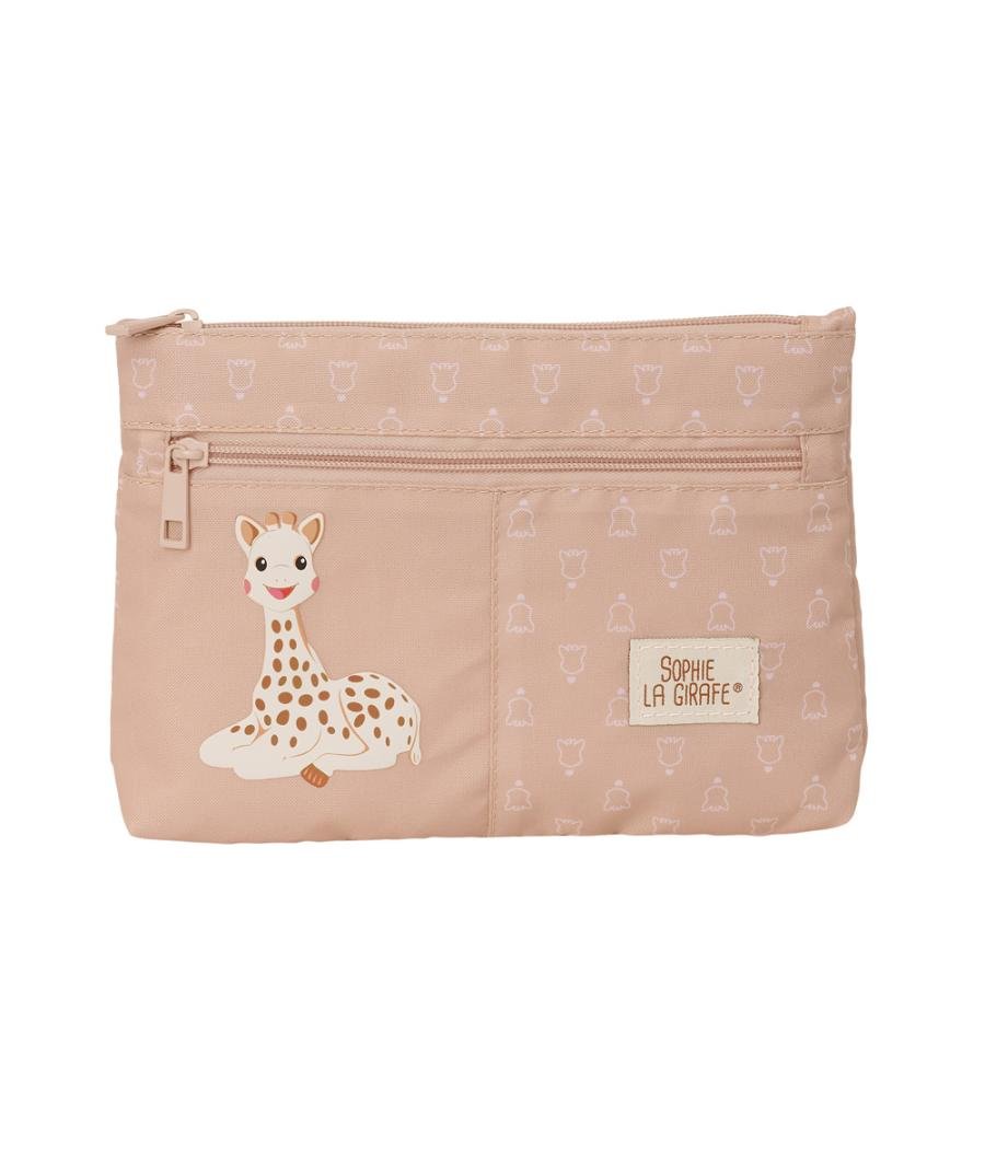 Bolso escolar portatodo safta grande 2 cremallera reciclado y repelente agua sophie la girafe cookie 160x230x30 mm