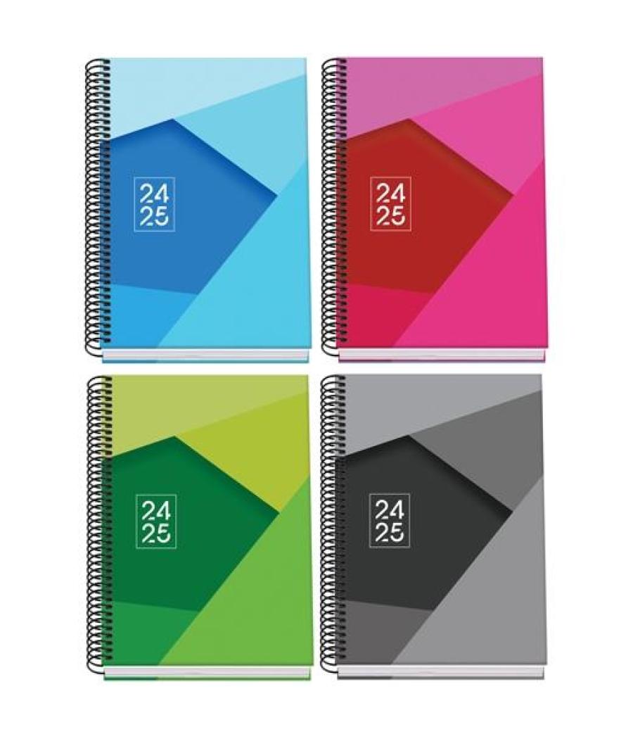 Dohe agenda escolar a5 espiral dp tangram basic cartón forrado plastificado c/surtidos 2024-2025