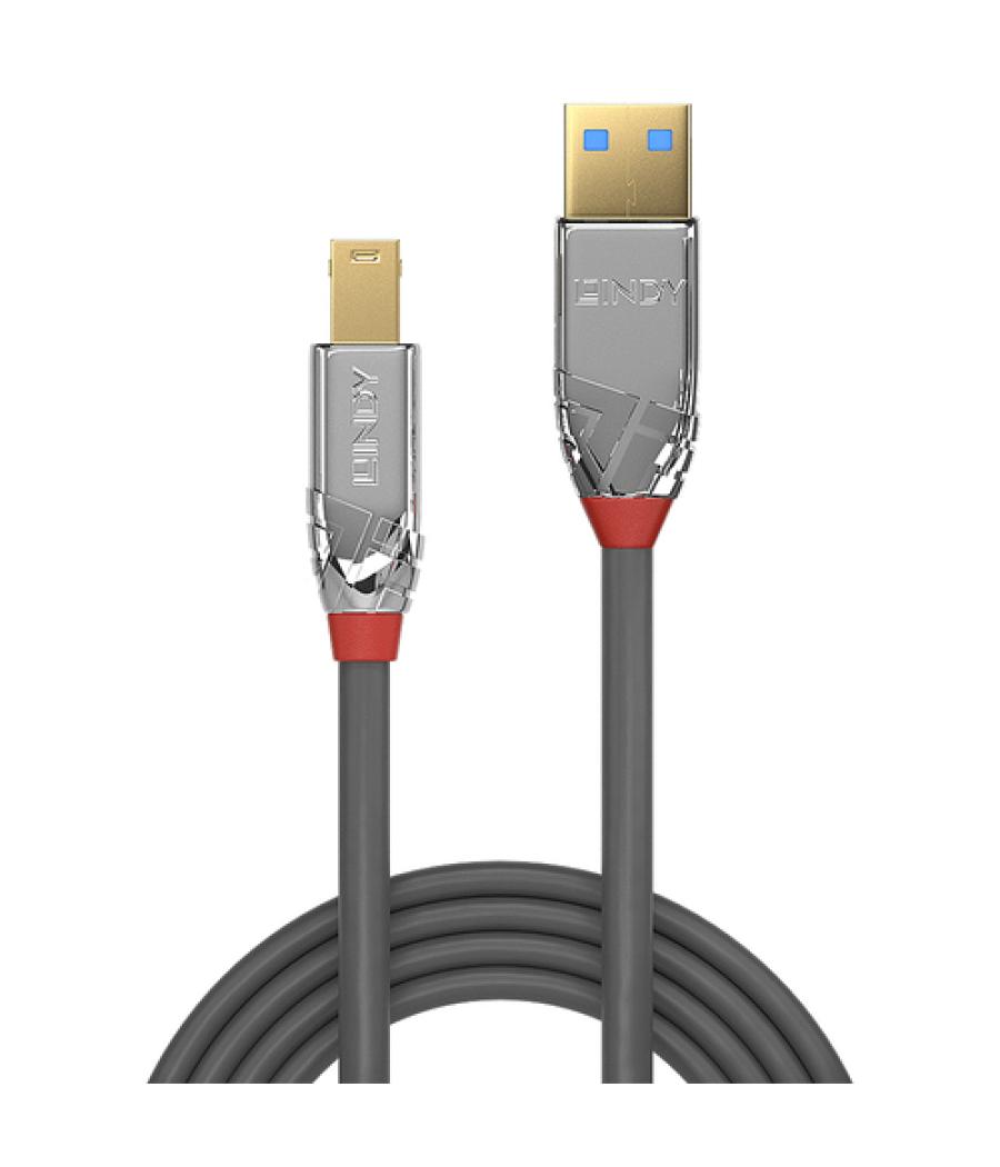 Lindy 36661 cable USB 1 m USB 3.2 Gen 1 (3.1 Gen 1) USB A USB B Cromo, Gris