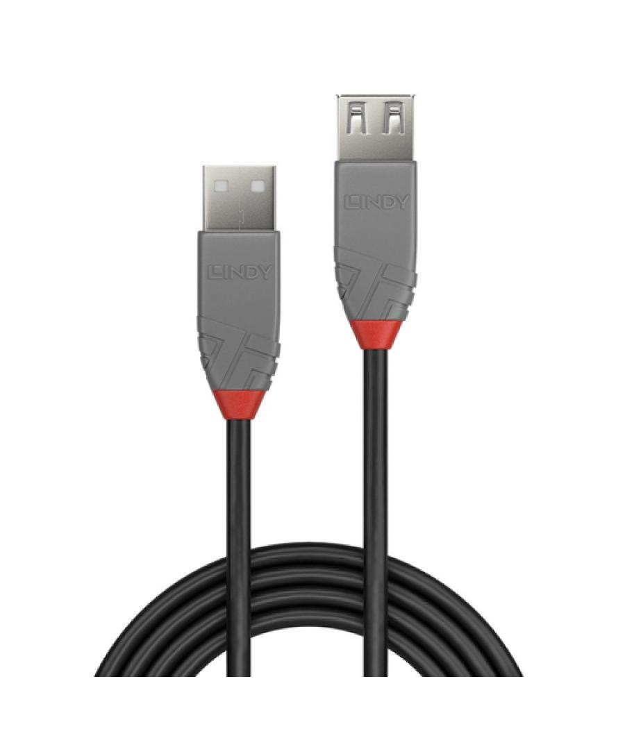 Lindy 36703 cable USB 2 m USB 2.0 USB A Negro, Gris
