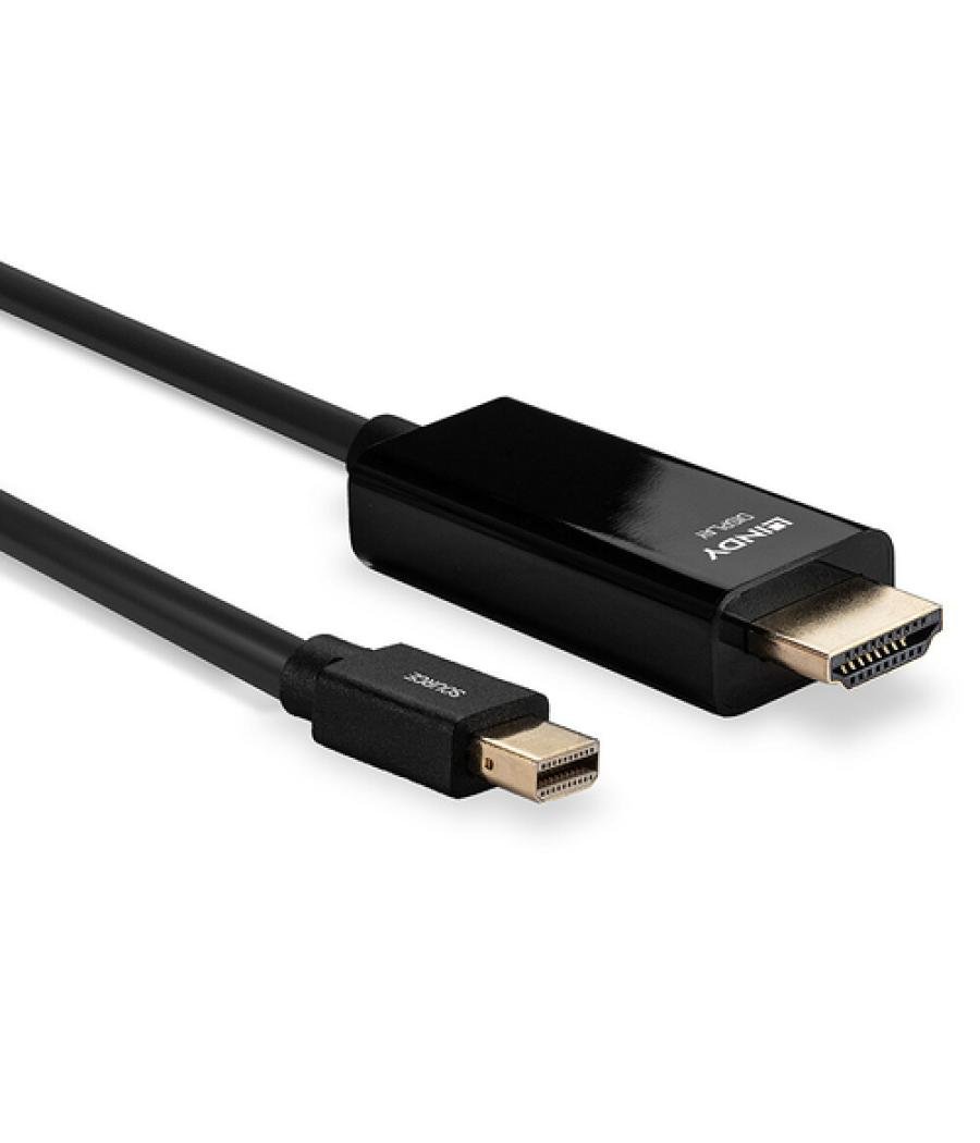 Lindy 36926 adaptador de cable de vídeo 1 m HDMI tipo A (Estándar) Mini DisplayPort Negro