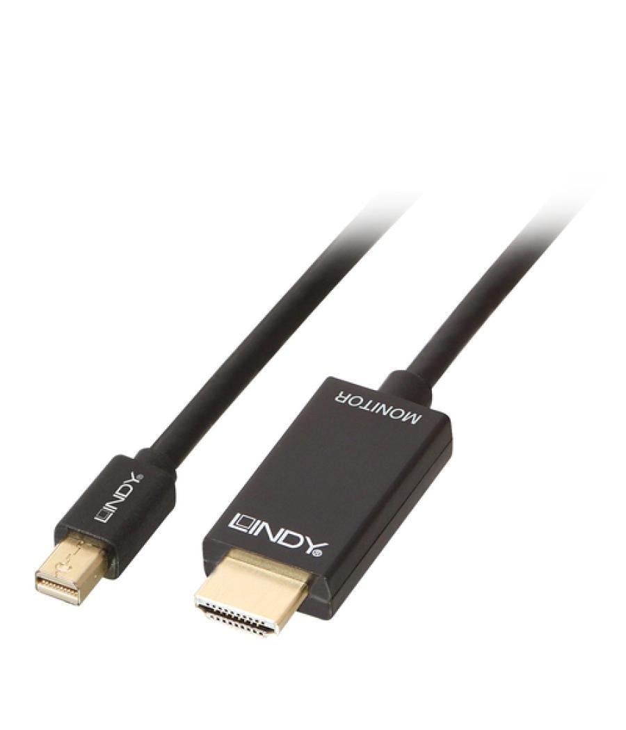 Lindy 36928 adaptador de cable de vídeo 3 m Mini DisplayPort HDMI tipo A (Estándar) Negro