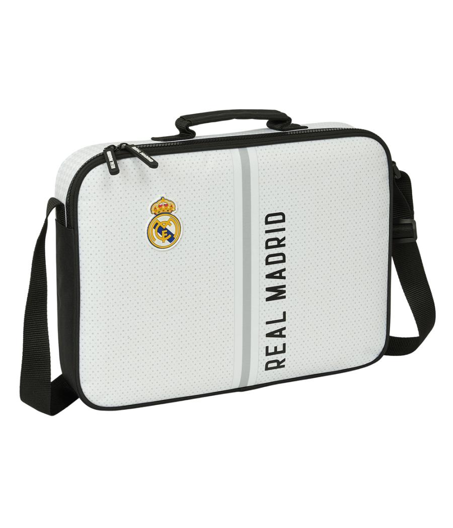 Cartera extraescolar safta resistente real madrid 1 equipacion 24/25 280x380x60 mm