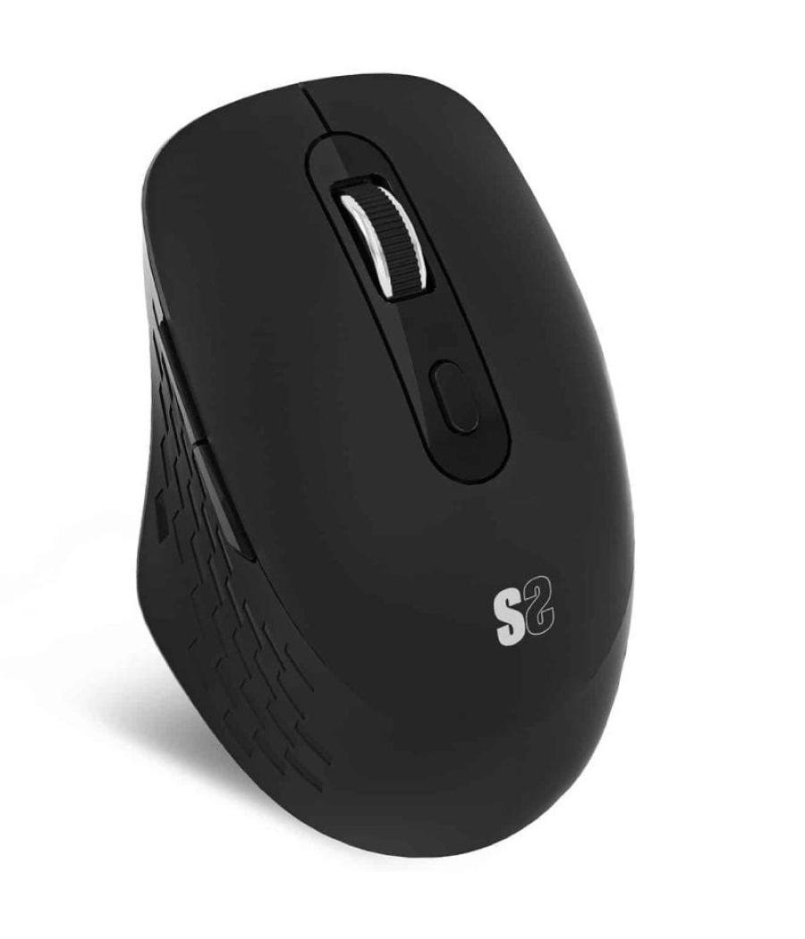 Ratón ergonómico inalámbrico por bluetooth/ 2.4ghz subblim curve ergo dual battery/ batería recargable/ hasta 1600 dpi/ negro