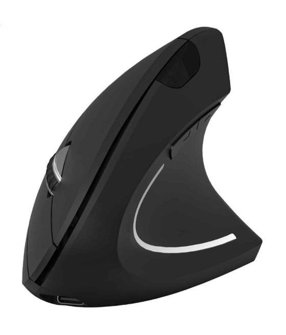 Ratón ergonómico inalámbrico por bluetooth/ 2.4ghz subblim glide vertical ergo dual battery/ batería recargable/ hasta 1600 dpi/