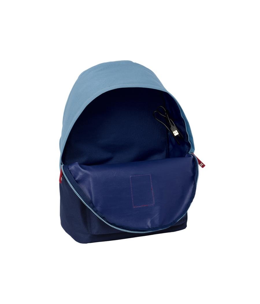 Mochila safta doble para portatil 15,6\" + usb munich royal 440x310x180 mm