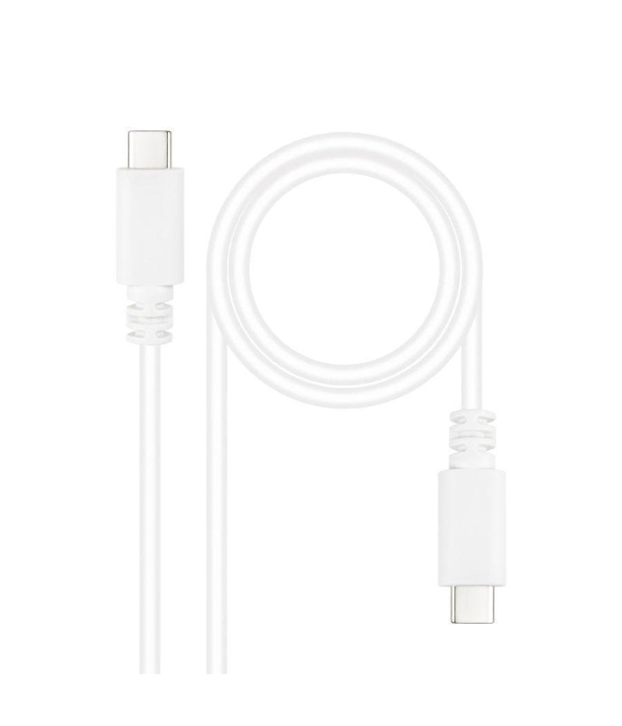 Cable usb 2.0 tipo-c nanocable 10.01.2301-l150-w/ usb tipo-c macho - usb tipo-c macho/ 480mbps/ 1.5m/ blanco