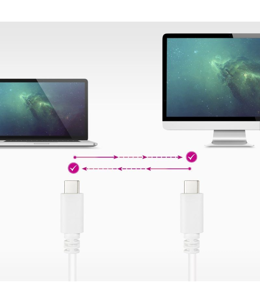 Cable usb 2.0 tipo-c nanocable 10.01.2301-l150-w/ usb tipo-c macho - usb tipo-c macho/ 480mbps/ 1.5m/ blanco