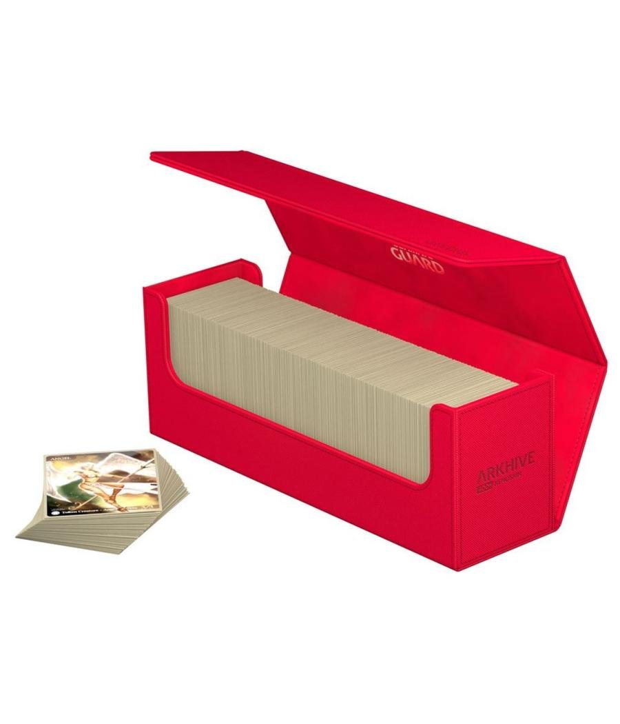 Caja de almacenamiento cartas ultimate guard arkhive 400+ xenoskin monocolor rojo