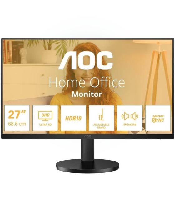 Monitor profesional aoc u27b3af 27'/ 4k/ multimedia/ regulable en altura/ negro