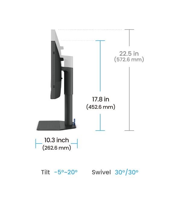 Monitor para fotografos benq sw242q 24.1” ips,2k, 2560 x 1600, 16:10, 99% adobe rgb, 98% p3, calibración, usb-c 90w, tüv, lut 3d