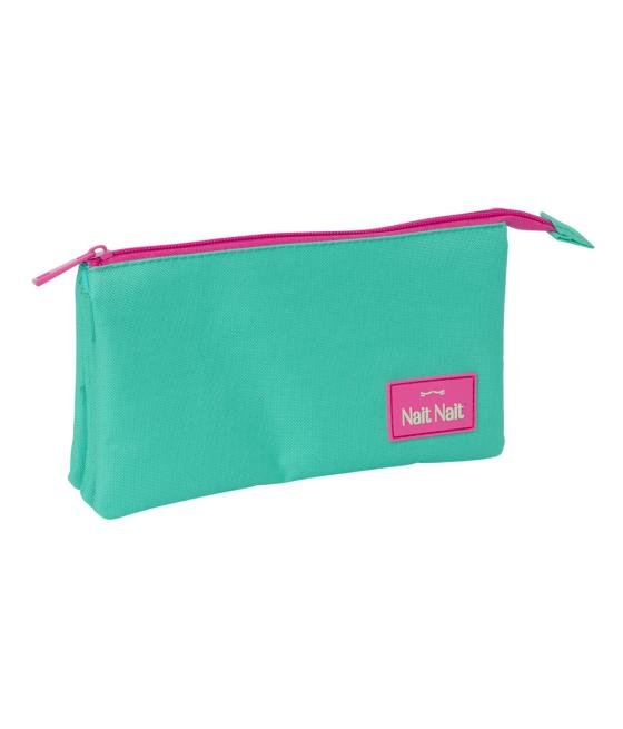 Bolso escolar portatodo safta triple nait nait verde mint 120x220x30 mm