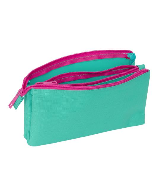 Bolso escolar portatodo safta triple nait nait verde mint 120x220x30 mm