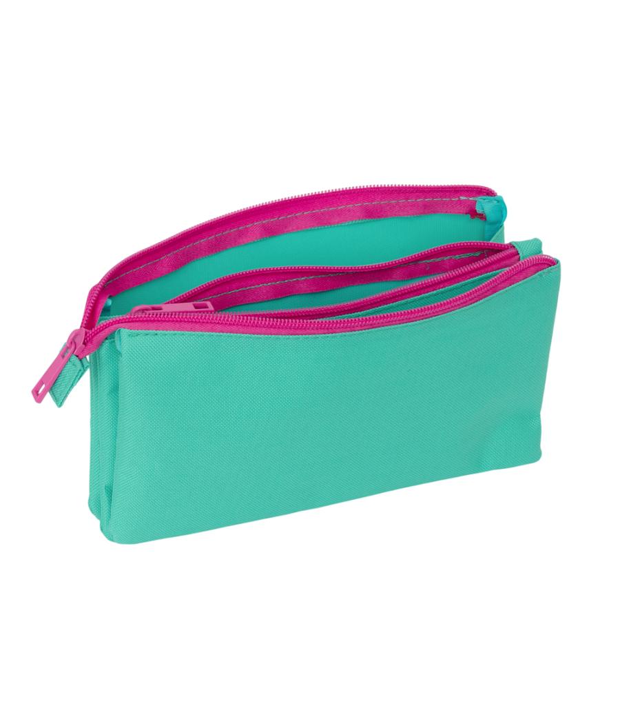 Bolso escolar portatodo safta triple nait nait verde mint 120x220x30 mm