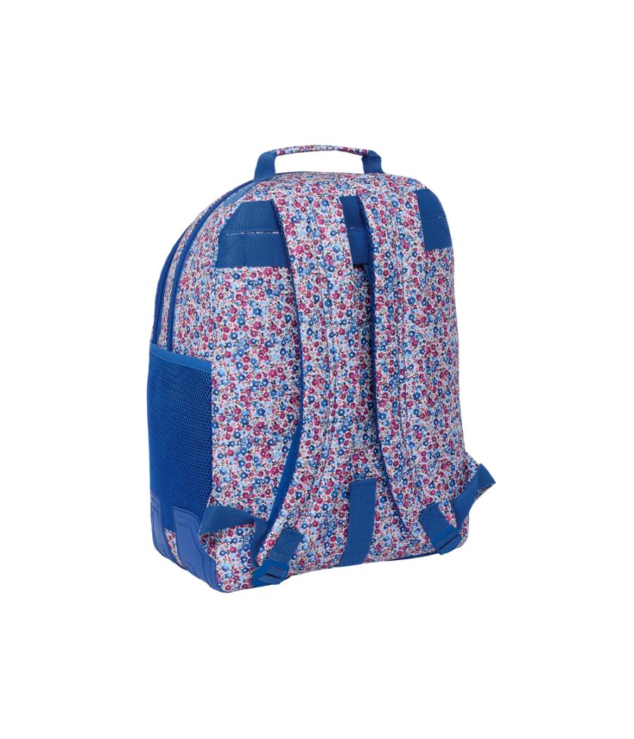 Mochila safta doble con cantóneras adaptable a carro nait nait floresistente coimbra azul 420x320x150 mm