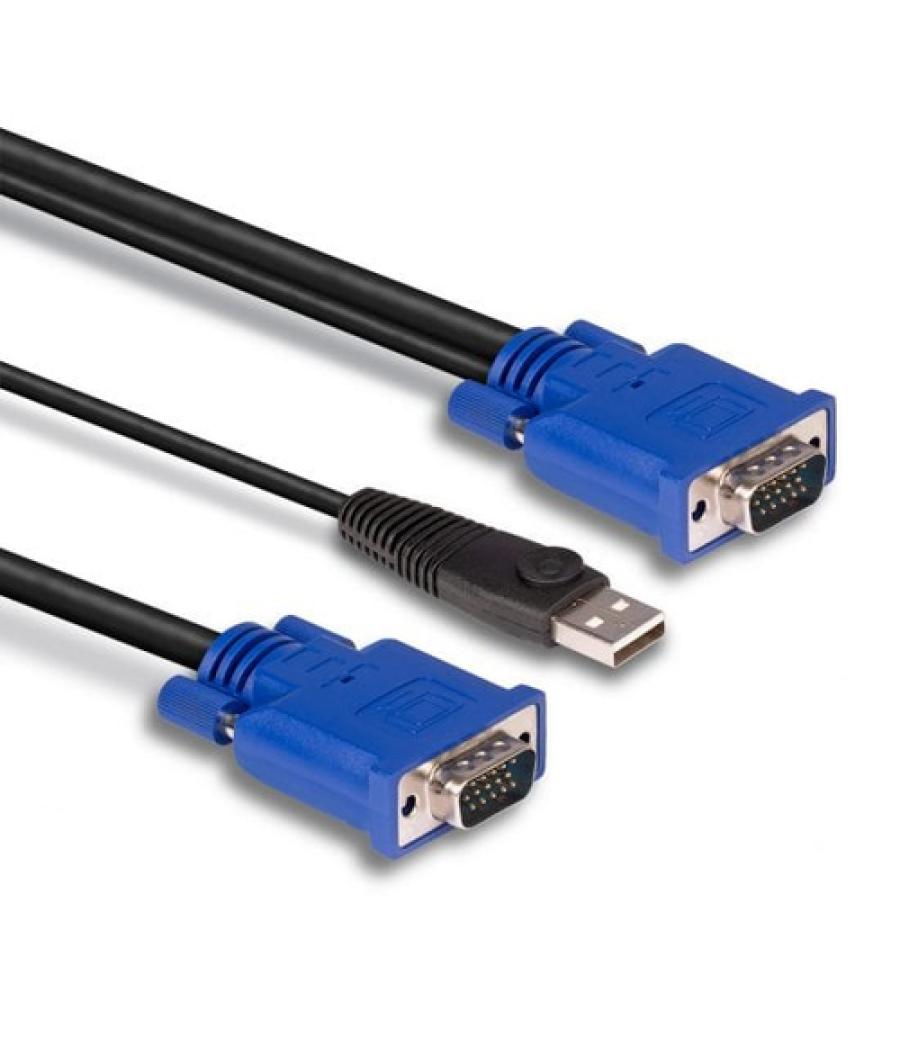 Lindy 32186 cable para video, teclado y ratón (kvm) Negro, Azul 2 m