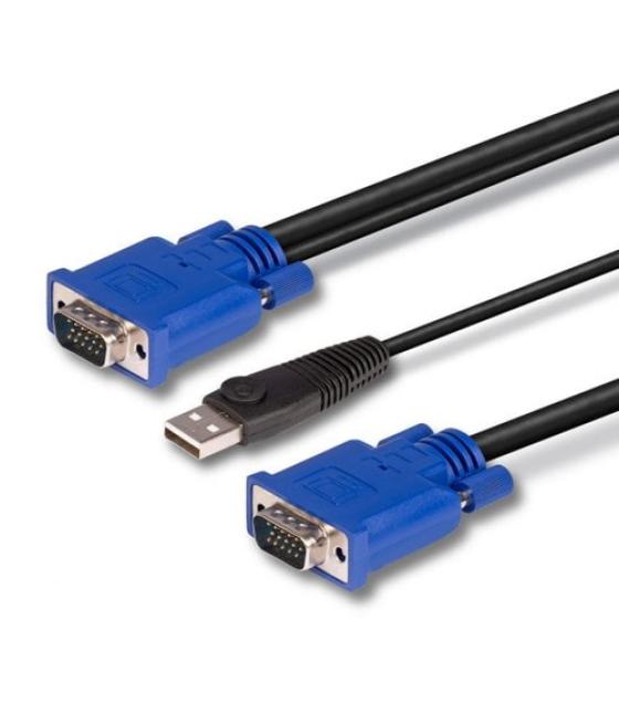 Lindy 32186 cable para video, teclado y ratón (kvm) Negro, Azul 2 m