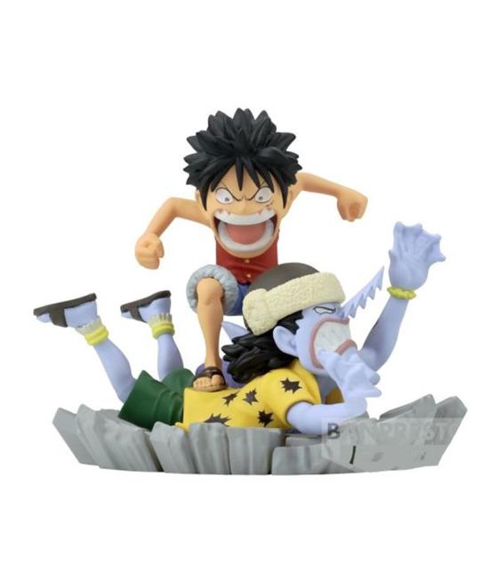 Figura banpresto one piece world collectable figure log stories monkey.d.luffy vs arlong 7cm