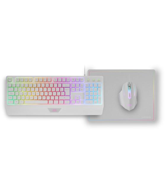 Kit combo pack 3en1 rgb mcp124 blanco mars gaming