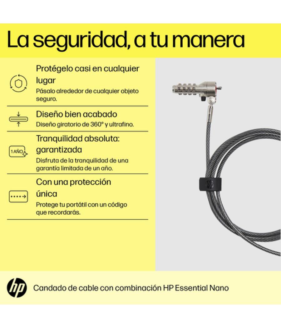 HP Bloqueo de cable esencial con combinación Nano