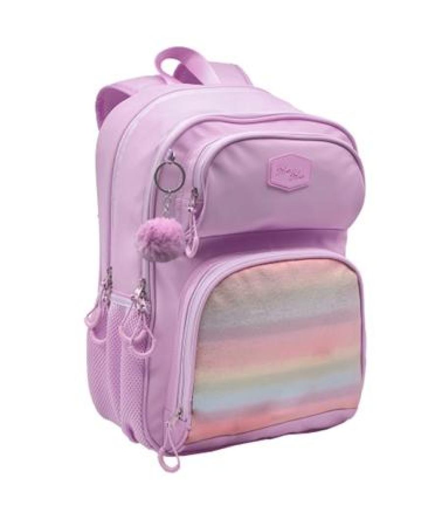 Toybags mochila primaria blin-blin arcoiris doble compartimento adaptable a carro