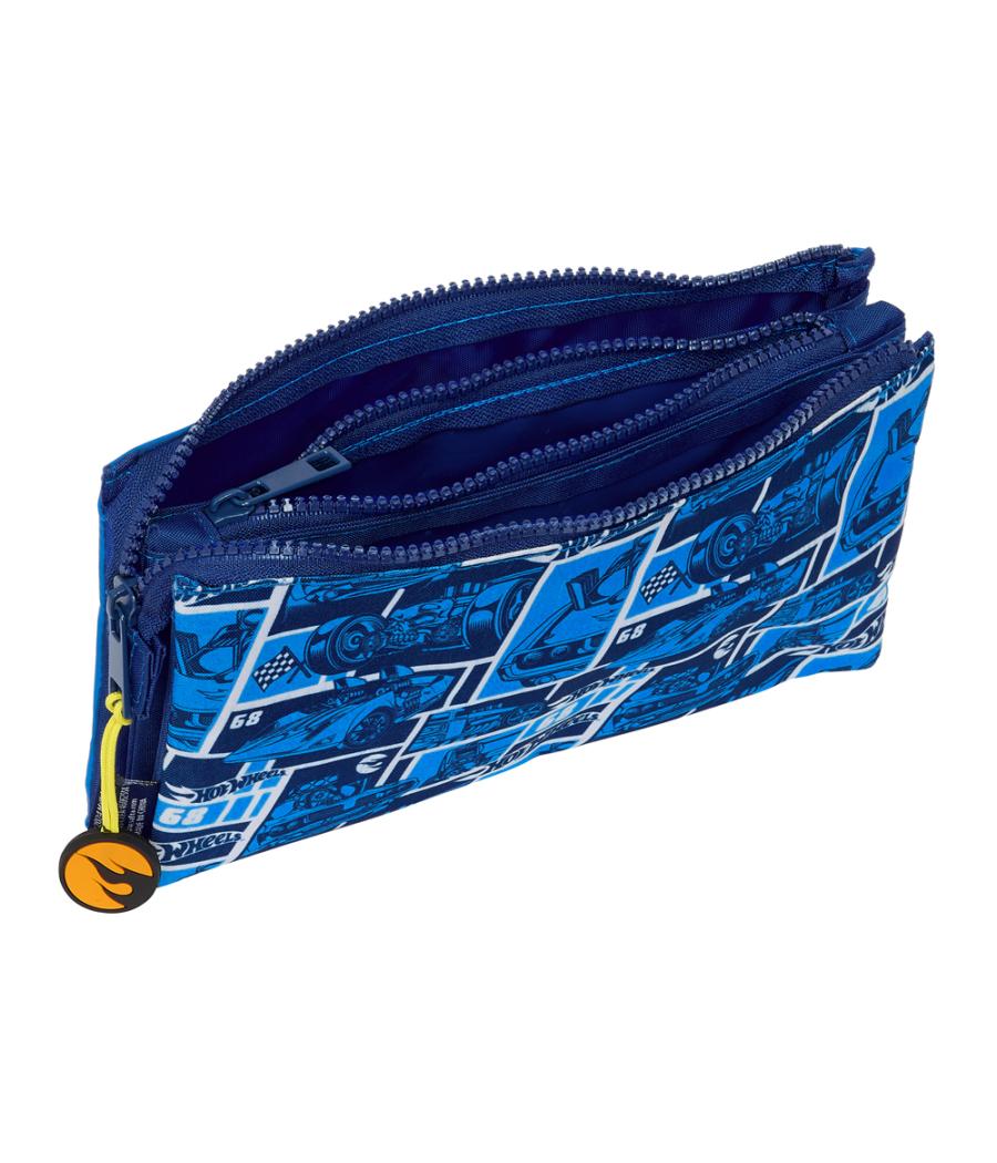 Bolso escolar portatodo safta triple hot wheels sonny 120x220x30 mm