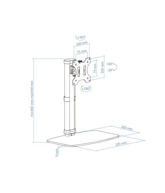 TooQ DB1127TN-B soporte para monitor 68,6 cm (27") Independiente Negro - Imagen 9