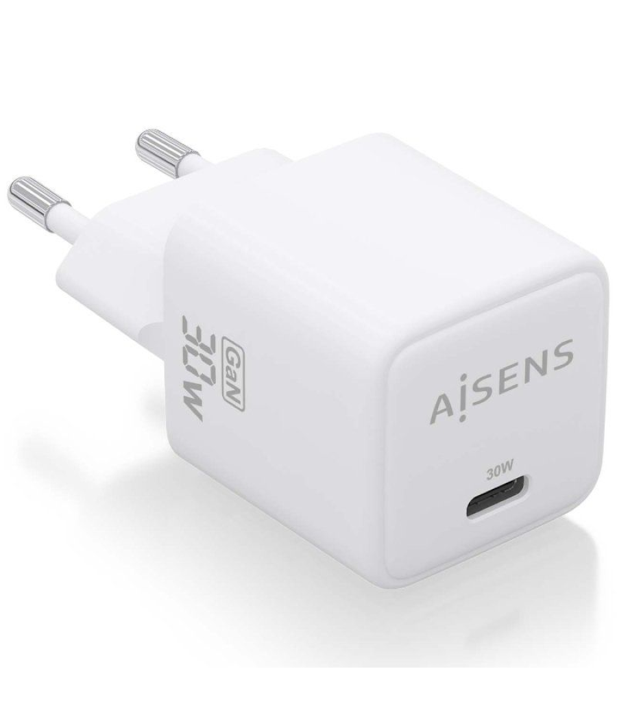 Cargador gan de pared aisens asch-30w1p035-w/ 1xusb tipo-c/ 30w