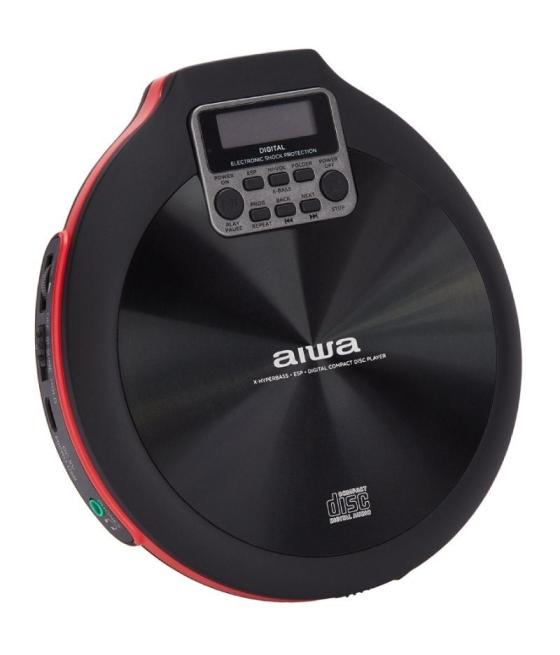 Reproductor de cd/cdr/mp3 aiwa walk pcd-810rd/ rojo