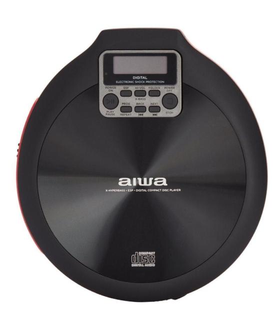 Reproductor de cd/cdr/mp3 aiwa walk pcd-810rd/ rojo