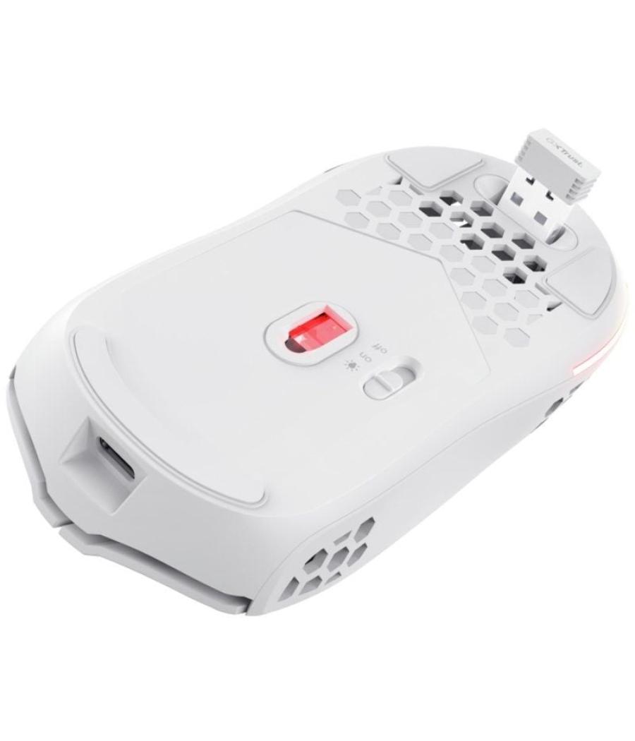 Ratón gaming inalámbrico trust gaming gxt 929 helox/ batería recargable/ hasta 4800 dpi/ blanco