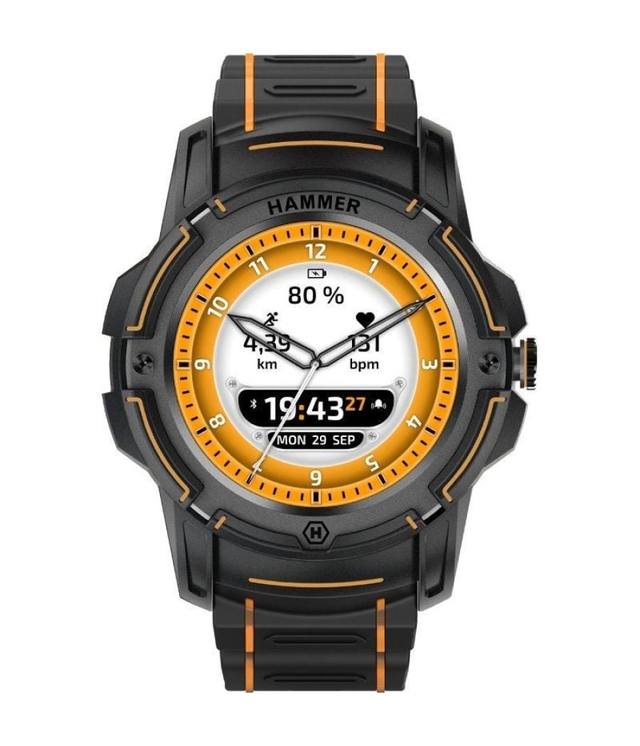 Smartwatch hammer watch plus/ notificaciones/ frecuencia cardíaca/ gps/ negro