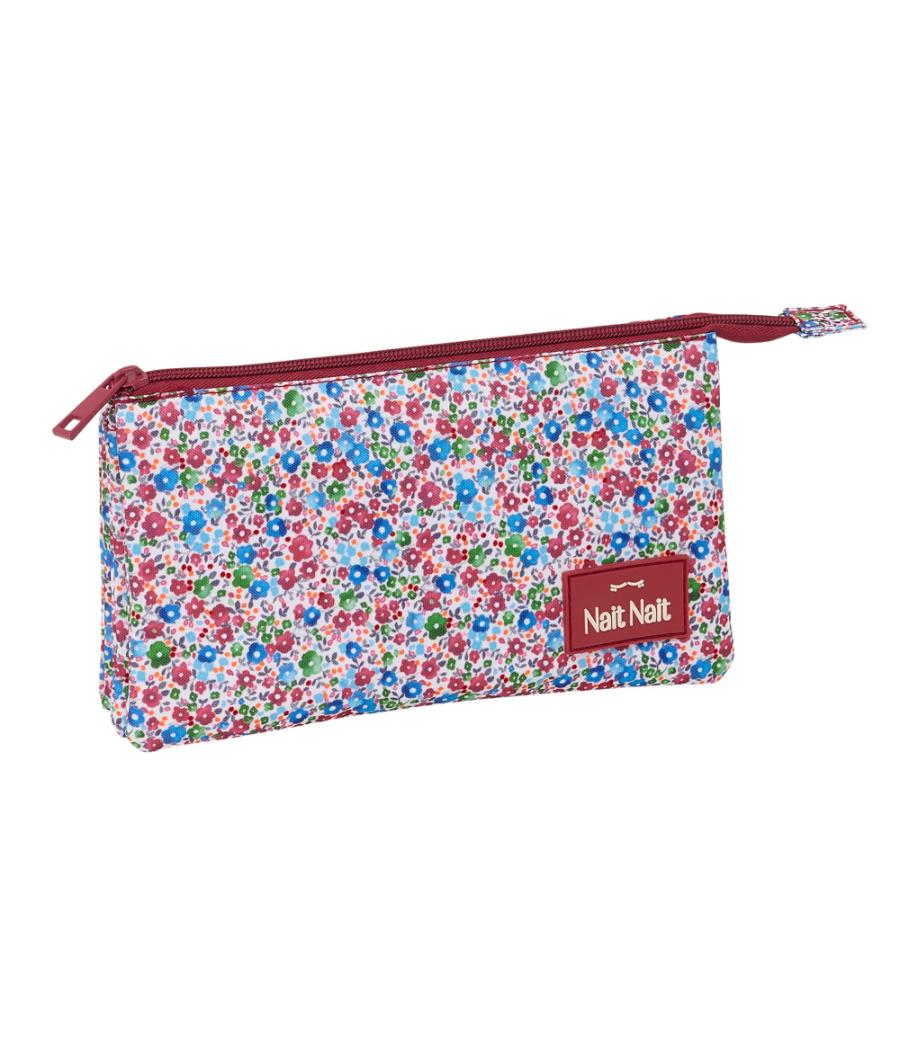 Bolso escolar portatodo safta triple nait nait floresistente coimbra burdeos 120x220x30 mm