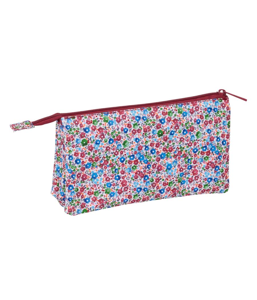 Bolso escolar portatodo safta triple nait nait floresistente coimbra burdeos 120x220x30 mm